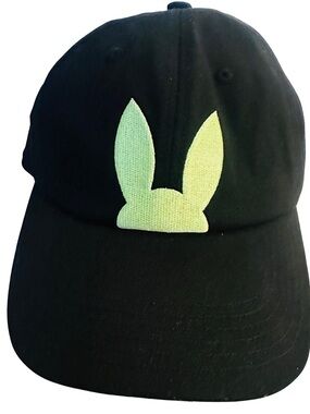 Psycho Bunny Black Baseball Hat with White Inner Sweatband
